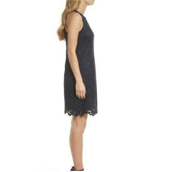Eliza J Lace Sheath Sleeveless Mini Dress Navy Blue Size 6 - Picture 17 of 17